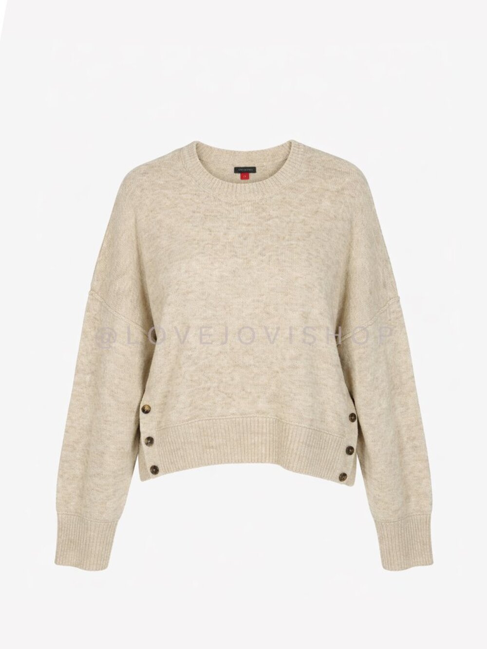 Sweater | Vince Camuto Teddy Knit Pullover Button Detail Beige XL | Cabincore